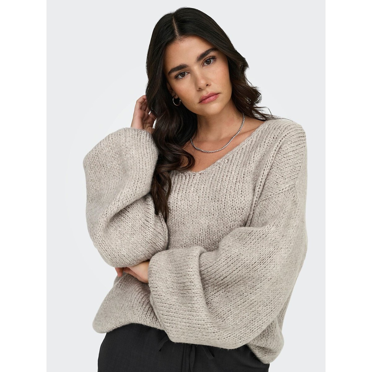 Trui met ronde hals beige   , JDY