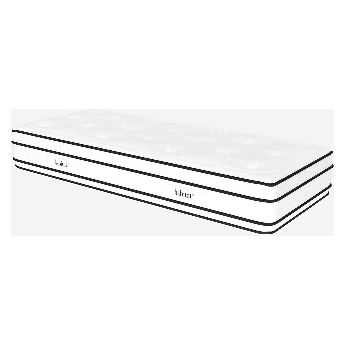 Matelas hybride ressorts ensachés et mousse en mémoire de forme DREAM HYBRIDE blanc, HABITAT