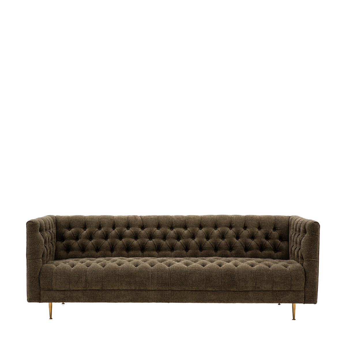 Kendal Retro Buttoned Textured Boucle 3-Seater Sofa green, ÉDITÉ