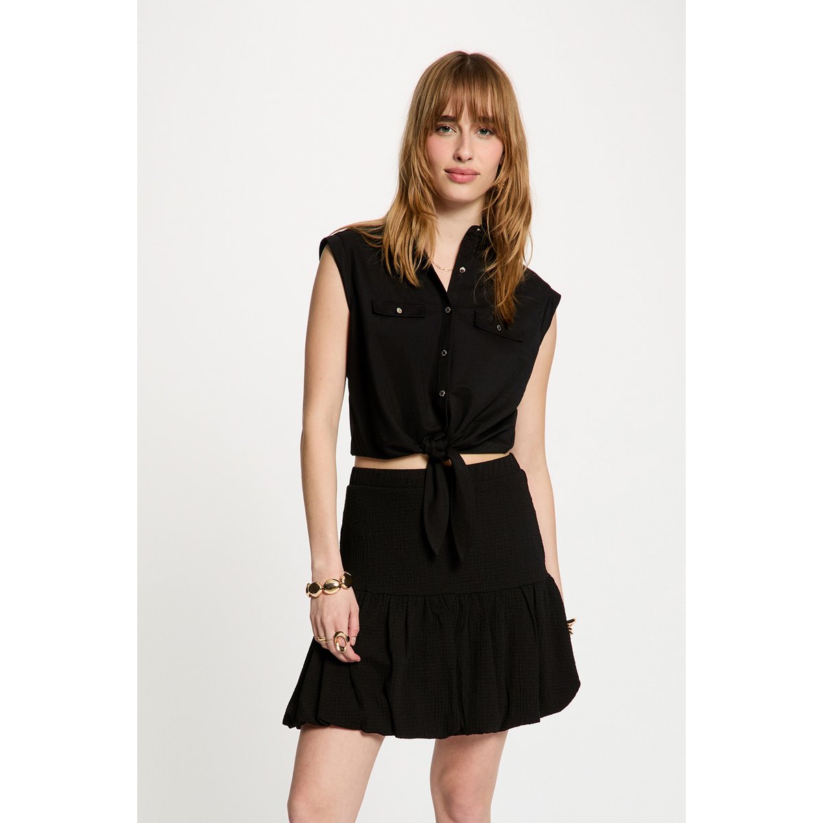 Blouse sans manches noir, MORGAN