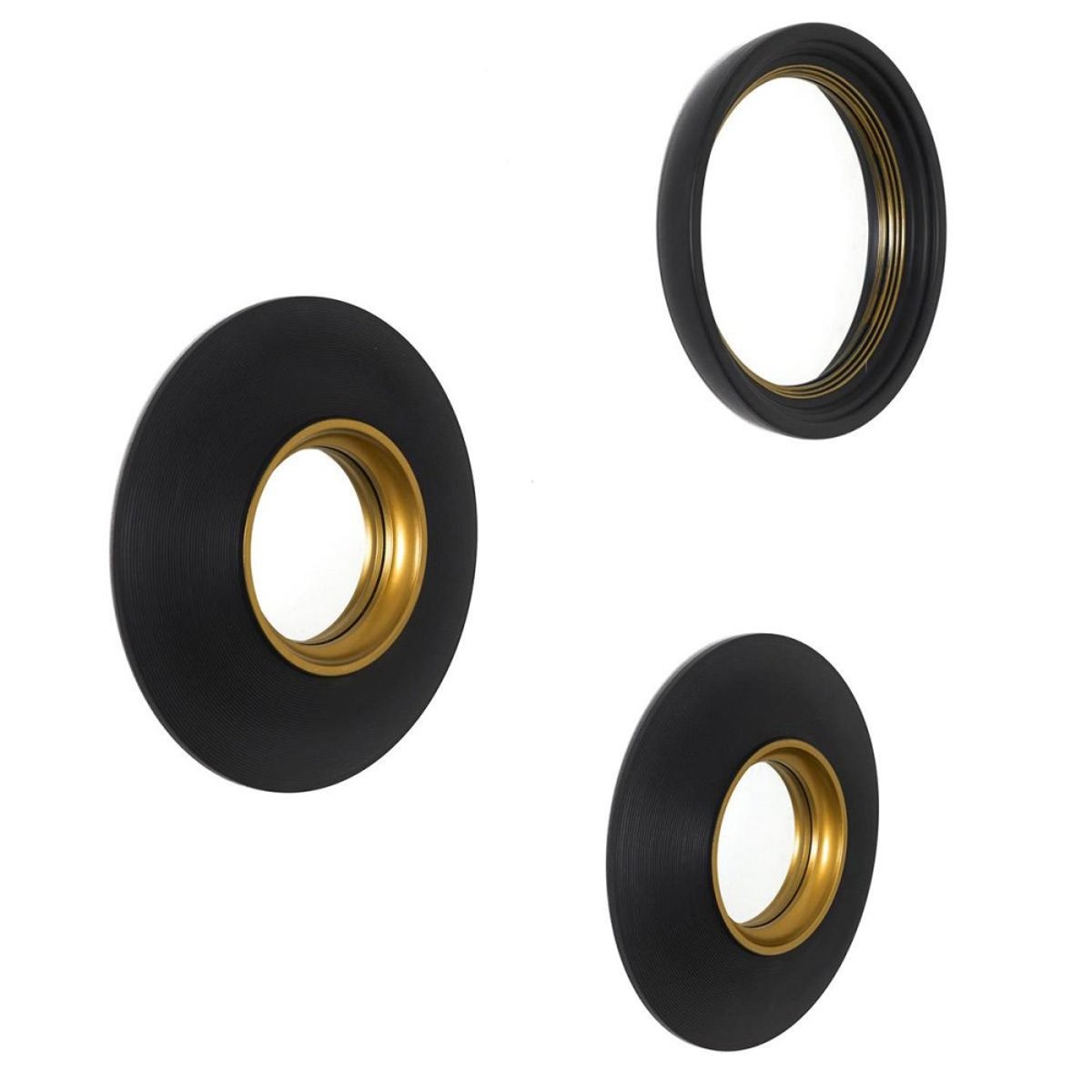 Lot de 3 miroirs convexes Oko D25 noir, DECORATIE