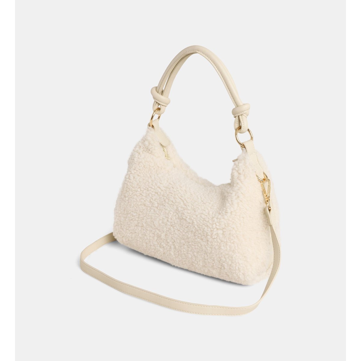 Sac à main shea bandoulière effet shearling beige naturel, GALERIES LAFAYETTE