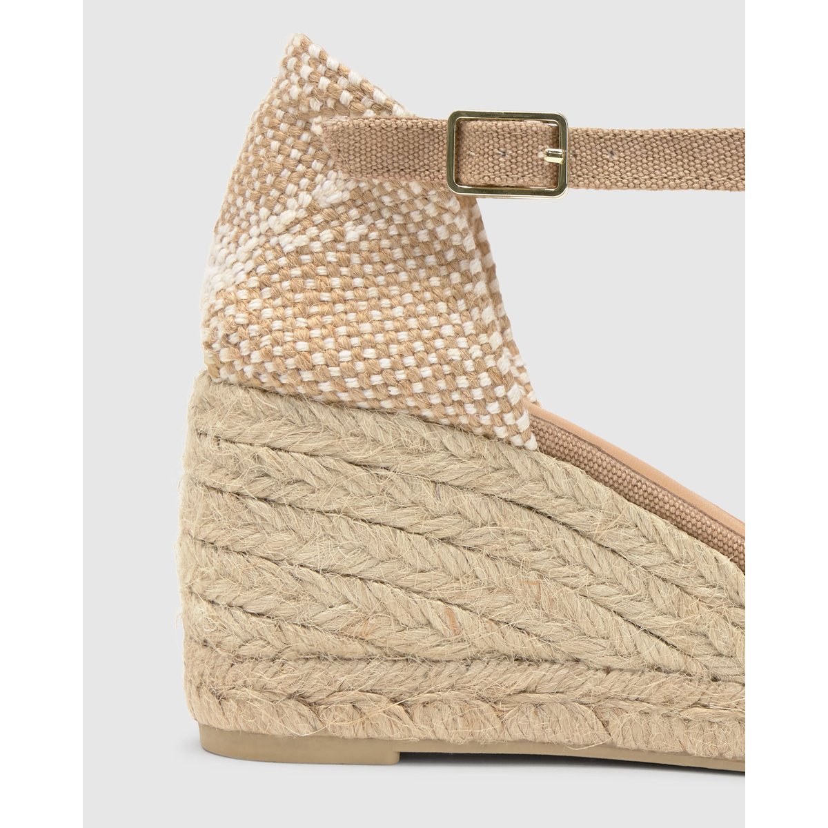 Espadrilles compensées en jute tressé BIANCA LIGHT PLATFORM sable, CASTANER
