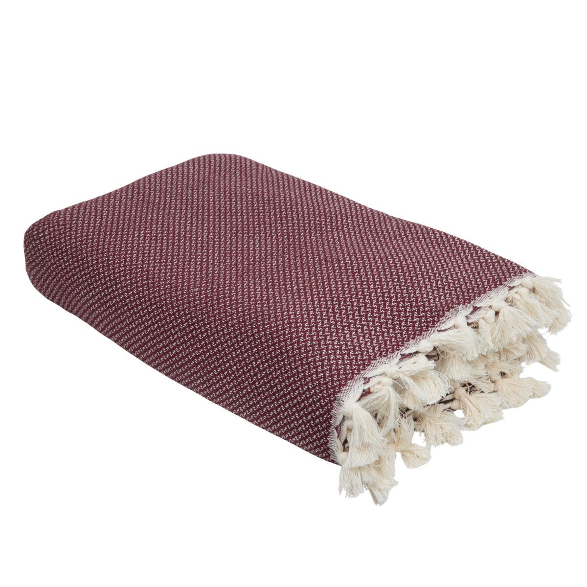 Plaid coton ZERMATT bordeaux, FEBRONIE