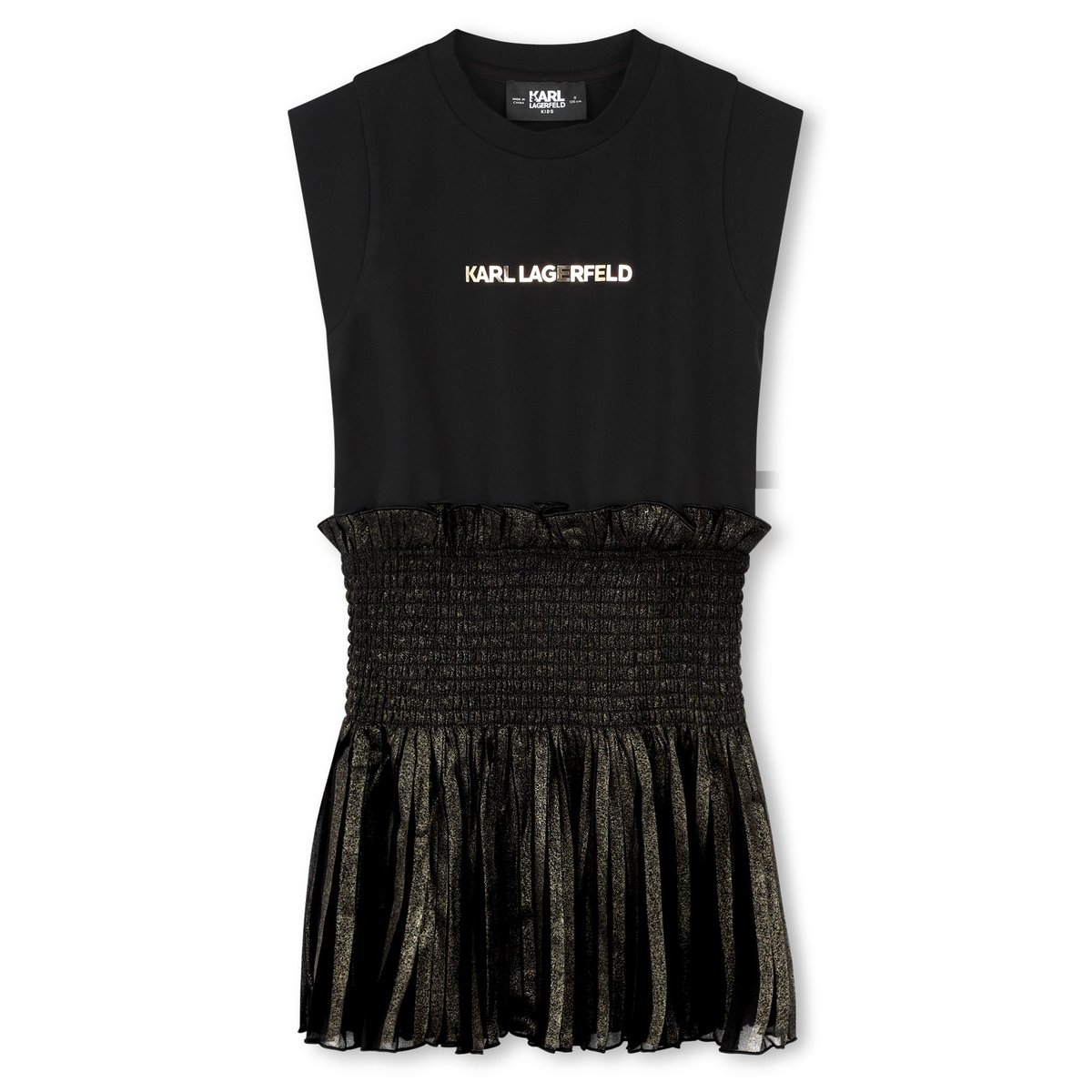 Robe multimatière noir dore, KARL LAGERFELD KIDS