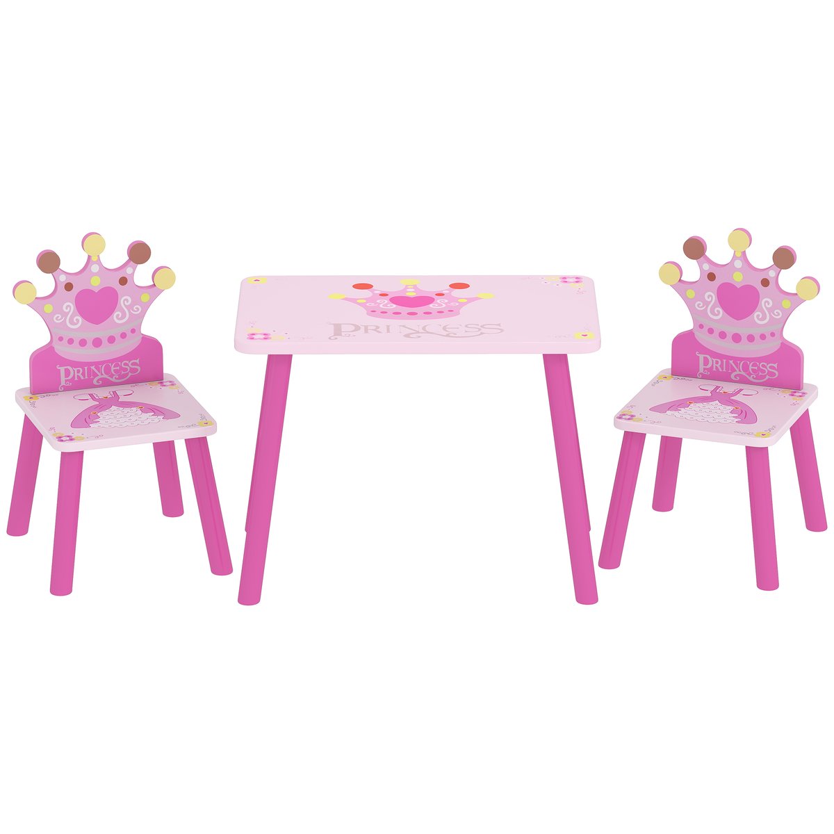 Ensemble table et chaises pour enfants MDF rose, HOMCOM