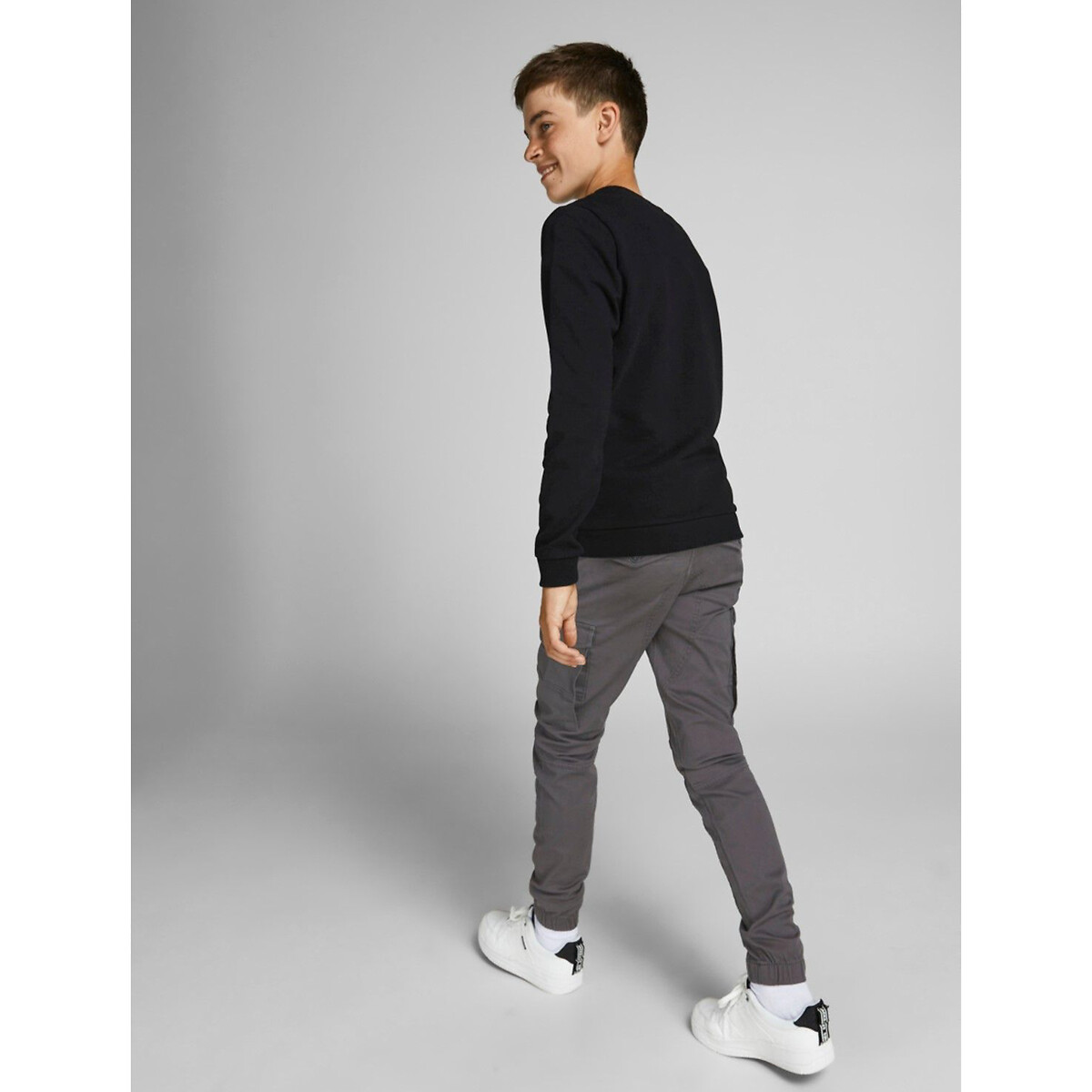 Pantalon cargo gris foncé, JACK & JONES JUNIOR