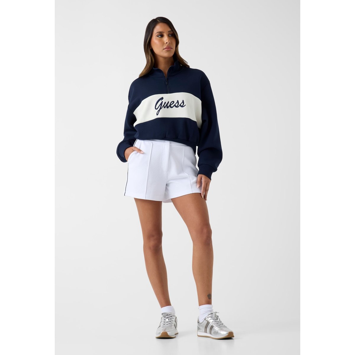 Sweatshirt Avec Logo Imprimé bleu foncé, GUESS