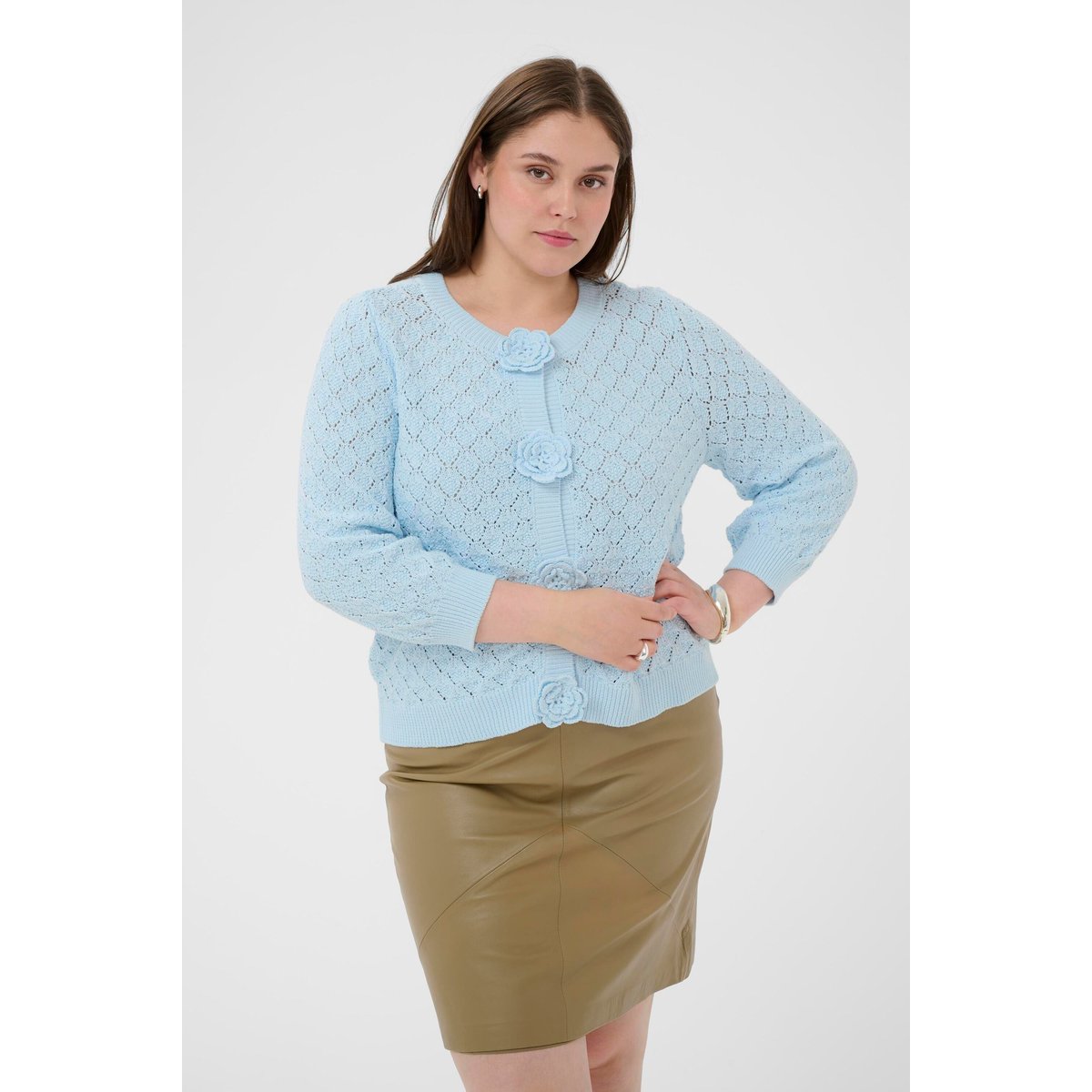 Cardigan à tricot bleu nantucket breeze, KAFFE CURVE