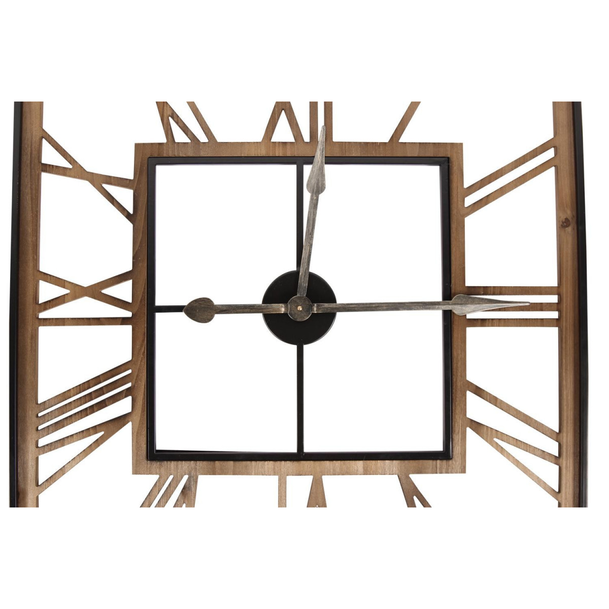 Grande horloge ancienne carré forge marron, DECORATION D’AUTREFOIS