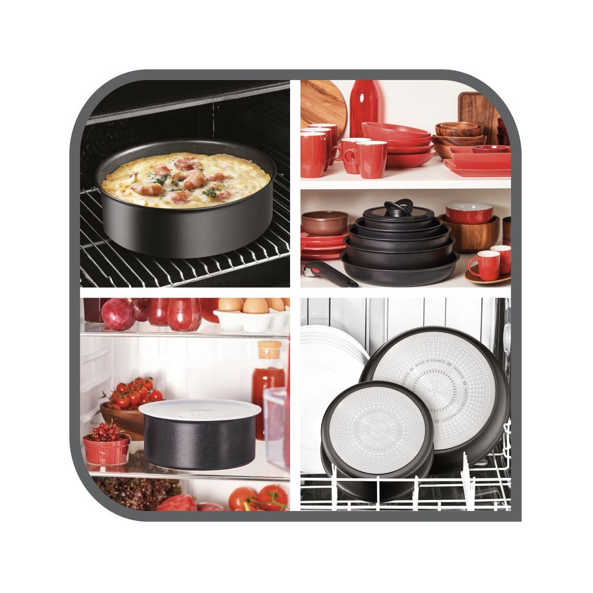 Batterie de cuisine Ingenio Easy Plus lot 2 poeles L1509202 noir, TEFAL