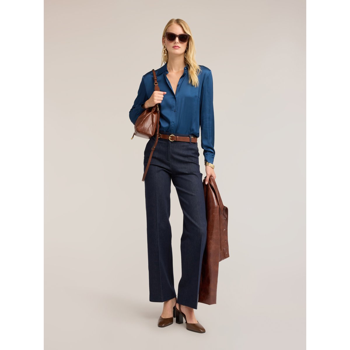 Jean sartorial avec pli repassé bleu, MOTIVI
