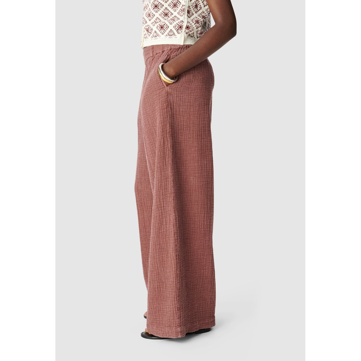 Pantalon large gaze de coton magnum, IKKS