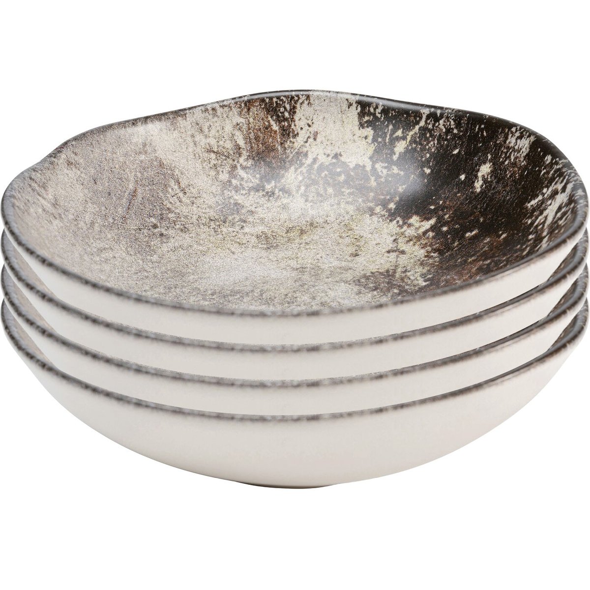 Lot de 4 assiettes creuses, SAVANNAH marron, KARE DESIGN