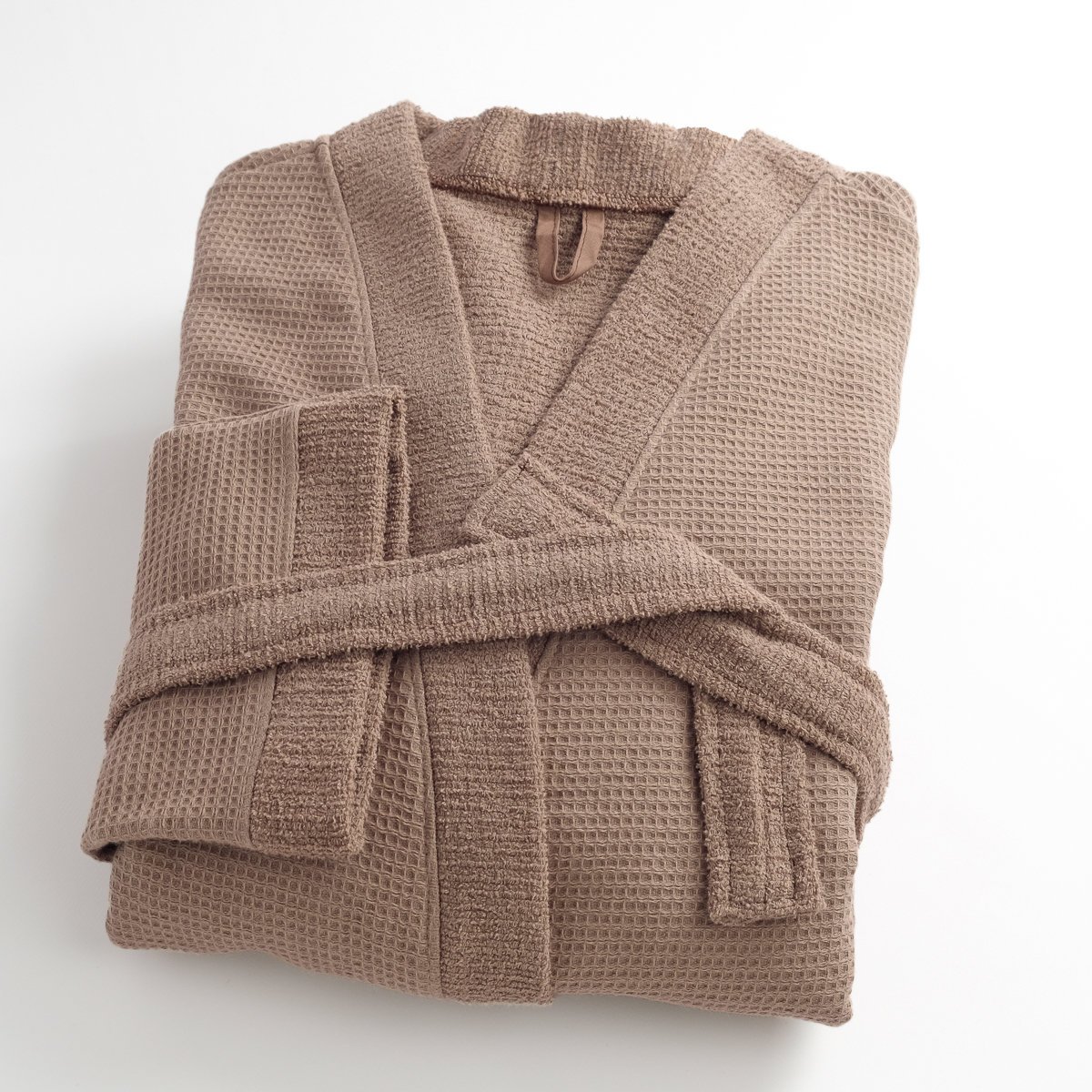 Peignoir mixte coton 57 fils double face  nid d'éponge SUAVE taupe, LINANDELLE