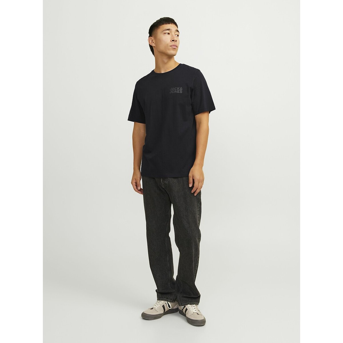 T-shirt Corp Small Logo nero + nero , JACK & JONES
