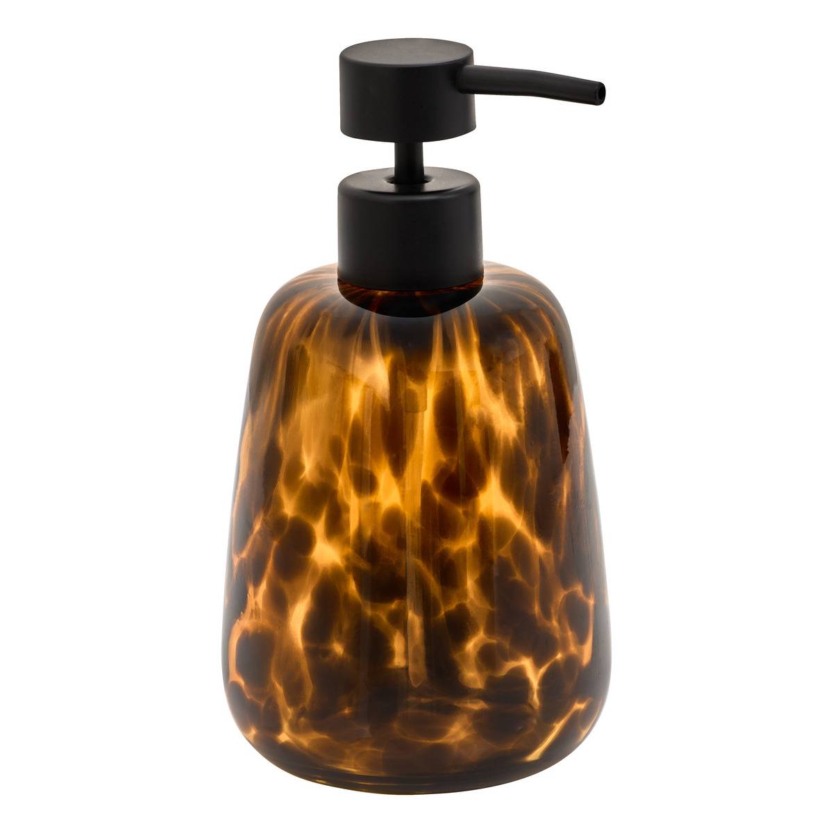 Distributeur de savon en verre 400ml flammes DOTTY marron, 5FIVE SIMPLY SMART