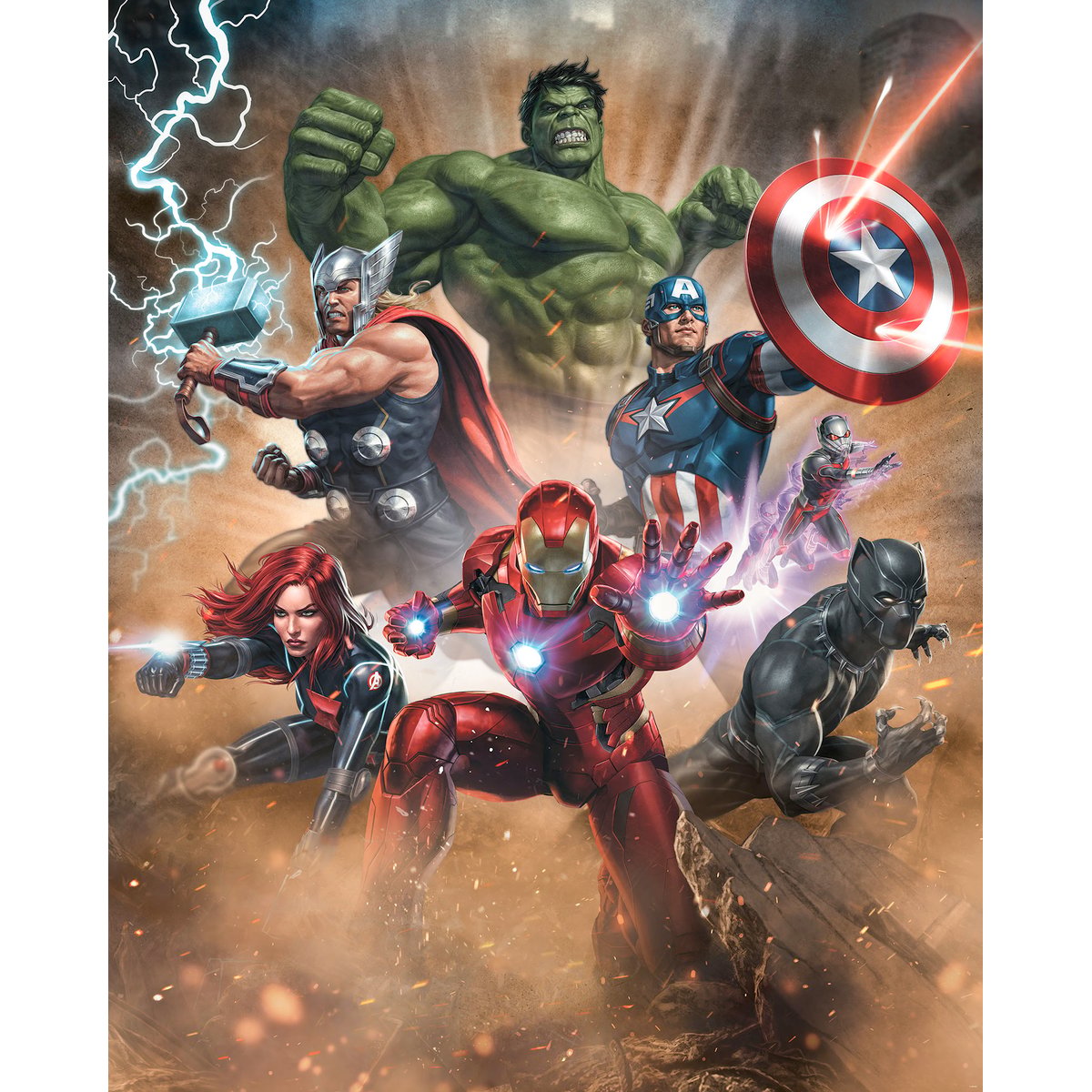 Papier peint Komar - Avengers Superpower - 200 x 250 cm multicolore, HEXOA