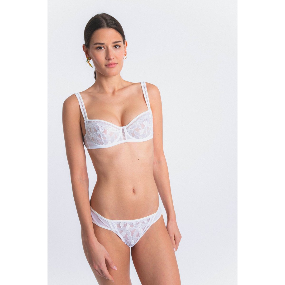 Soutien-gorge corbeille en broderie MAGNOLIA blanc, MAISON LEJABY