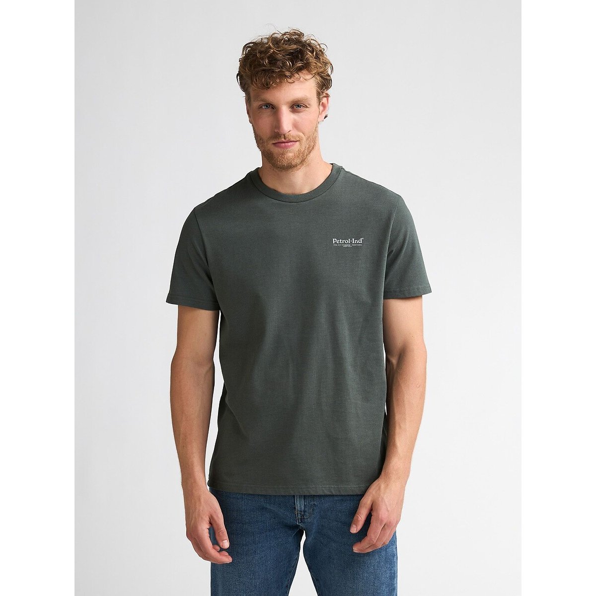 Crew Neck Short Sleeve T-Shirt dark green, PETROL INDUSTRIES