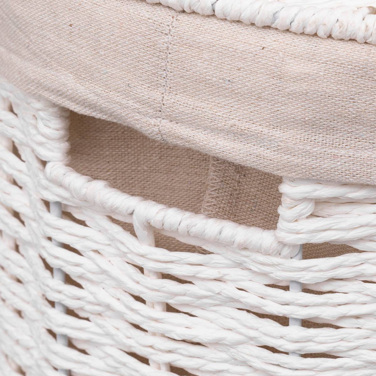 Panier à linge rond 40L VANNERIE blanc, 5FIVE SIMPLY SMART