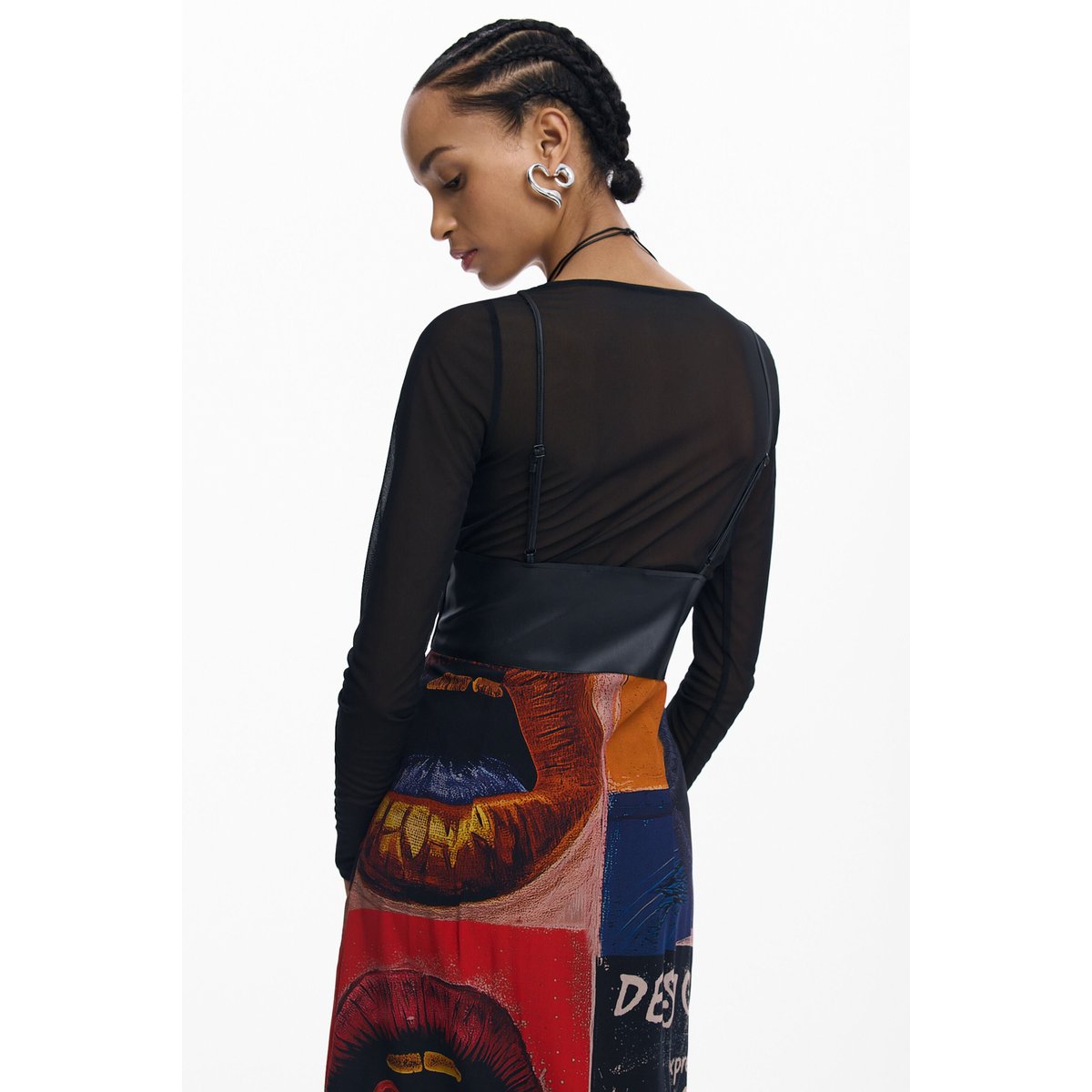 Robe à bretelles recyclée noir, DESIGUAL