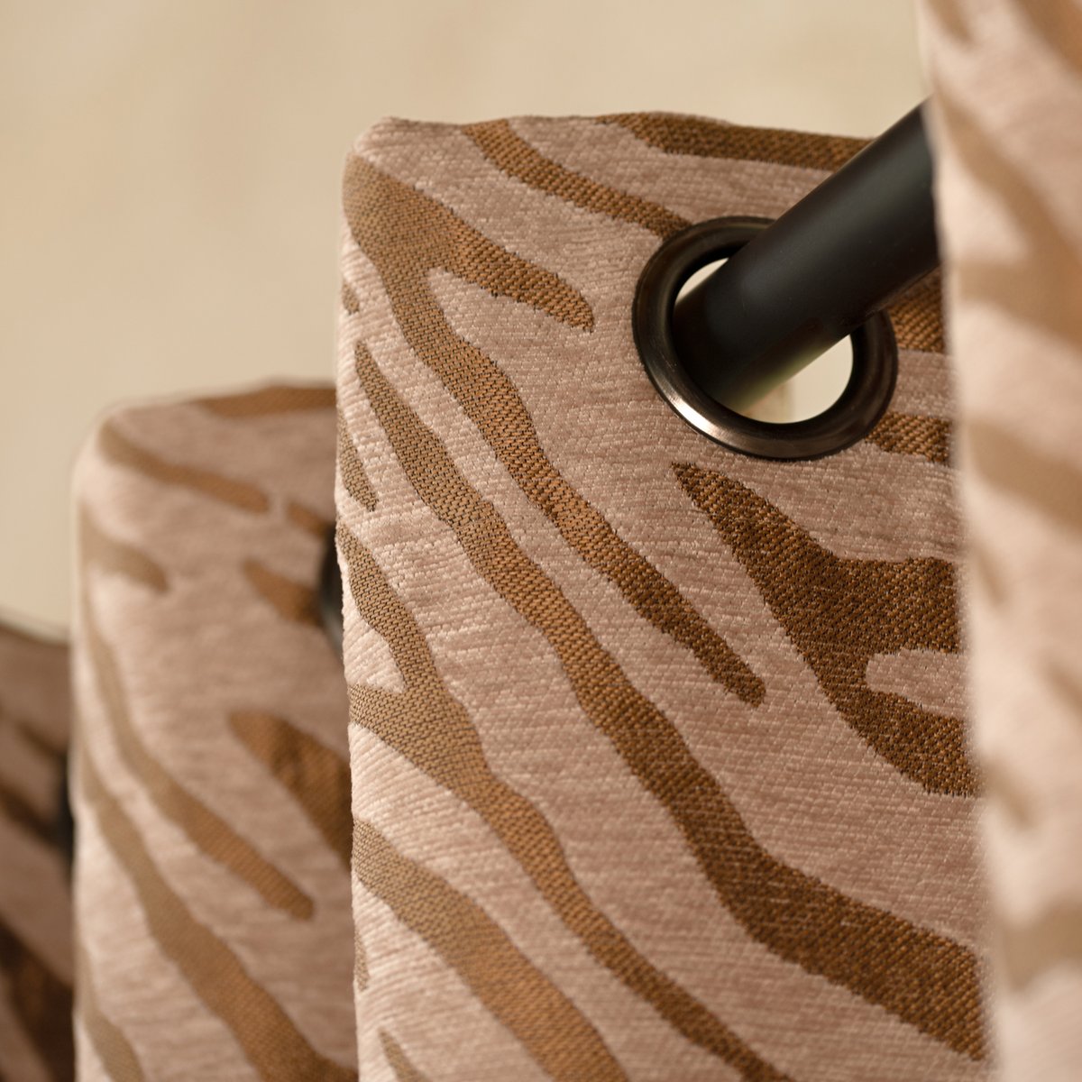 Rideau zèbre tissu chenille - QABANE beige, HOME MAISON