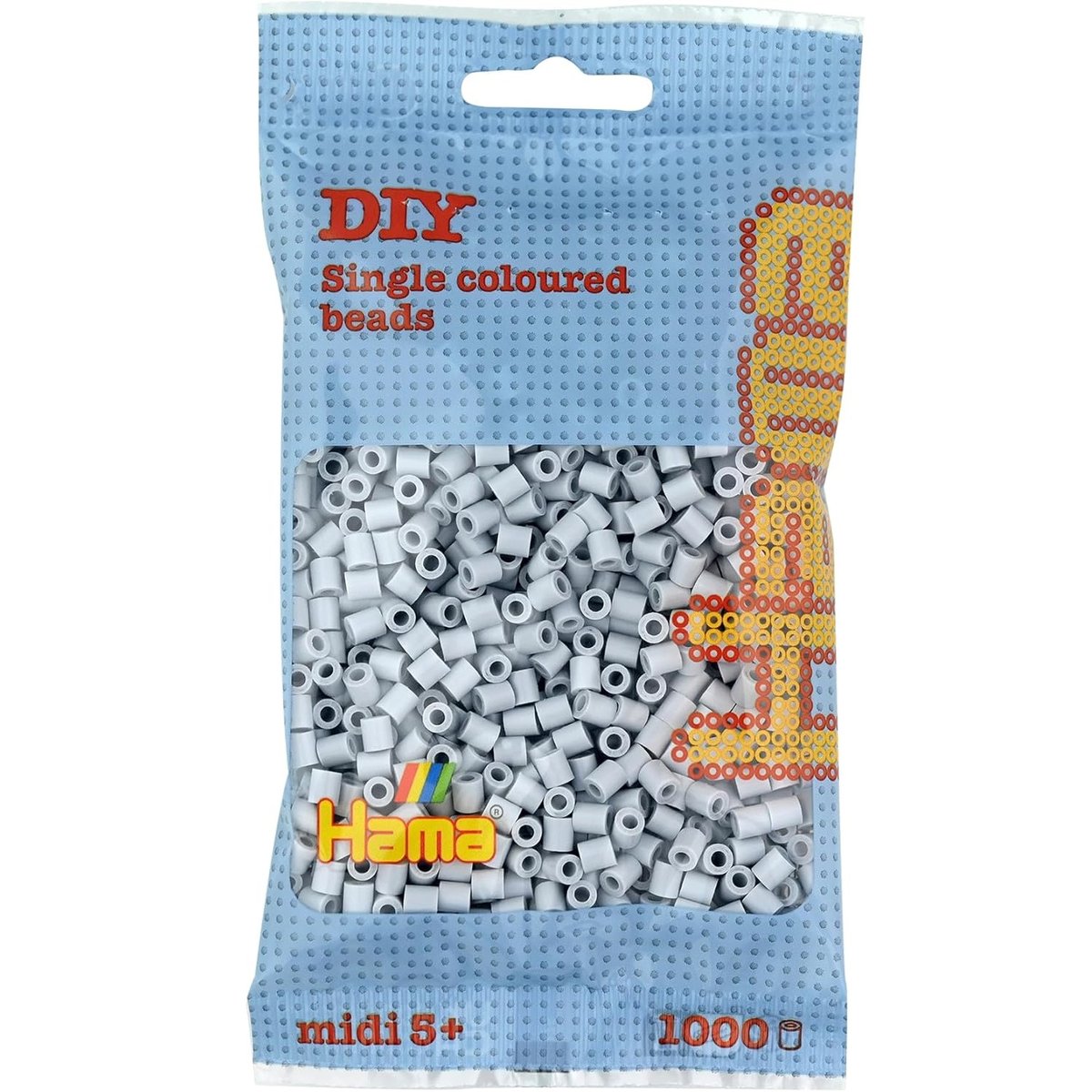 Sachet 1000 perles plastique Midi gris clair gris, HAMA