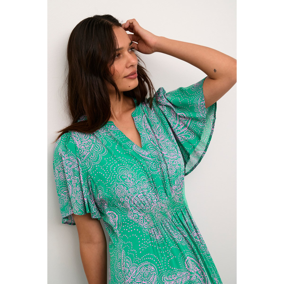 Robe vert/rose cachemire, CULTURE