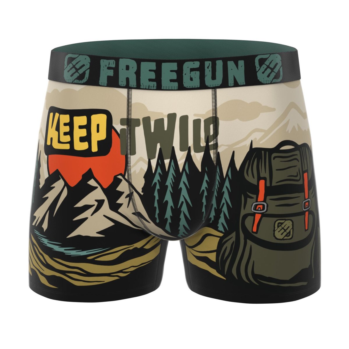 Lot De 3 Boxers Microfibre orange/bleu/beige/kaki/blanc/rouge, FREEGUN