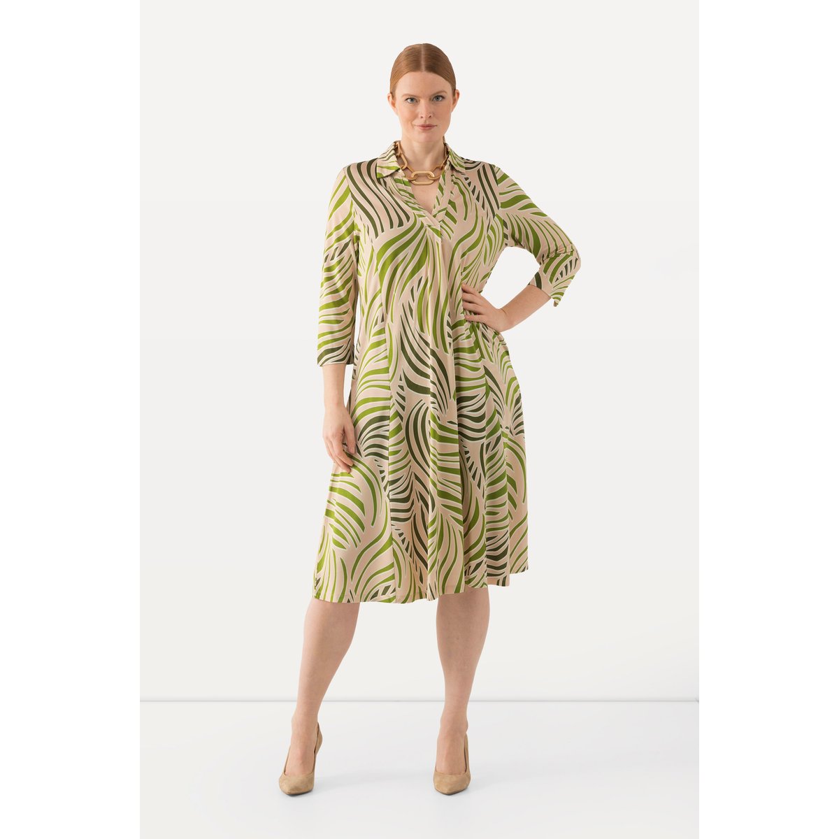 Robe au tombé fluide beige, ULLA POPKEN
