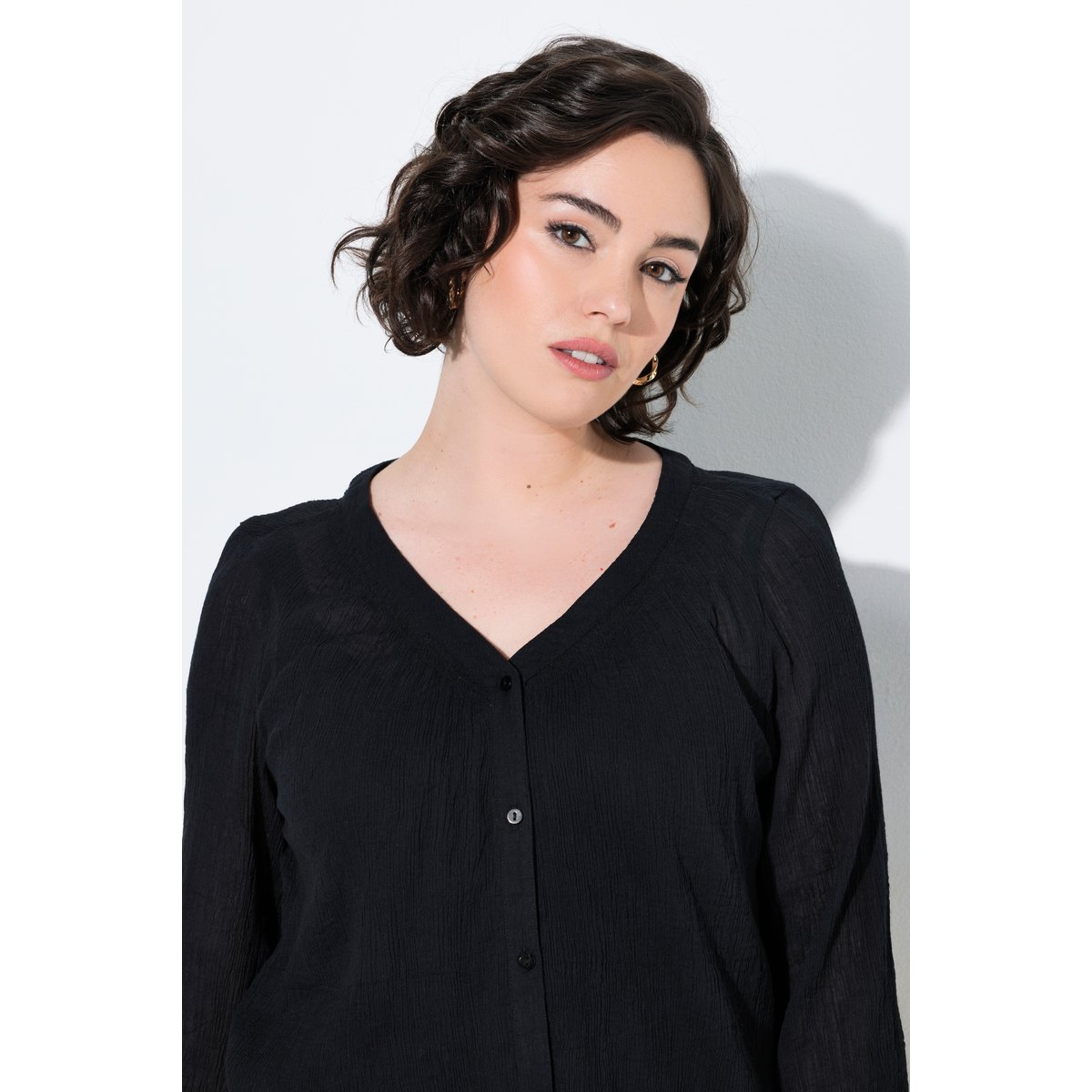 Chemisier coupe évasée noir, ULLA POPKEN