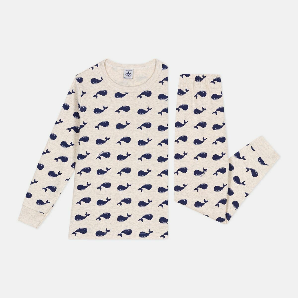 Pyjama enfant en coton imprimé baleines imprimé, PETIT BATEAU