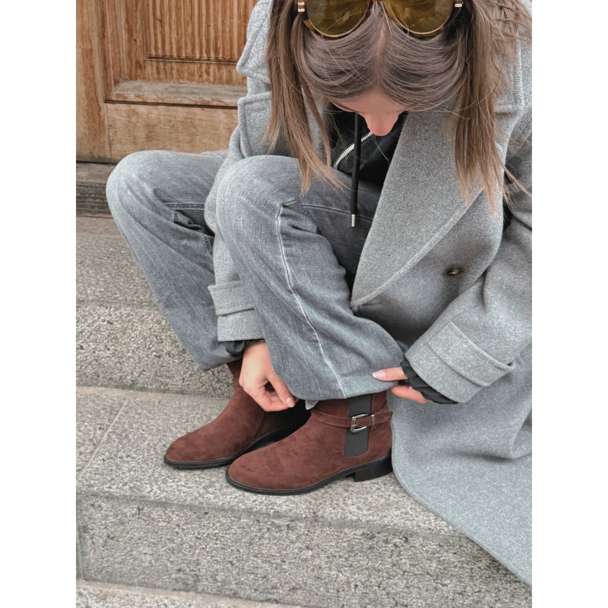Bottines Chelsea dark brown, BIANCO
