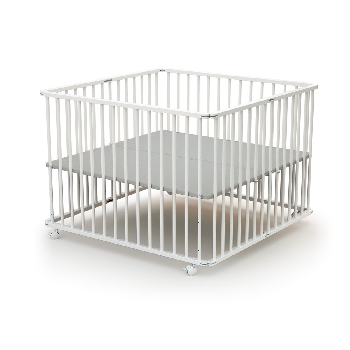 Parc bébé pliant en bois CALI blanc, WEBABY