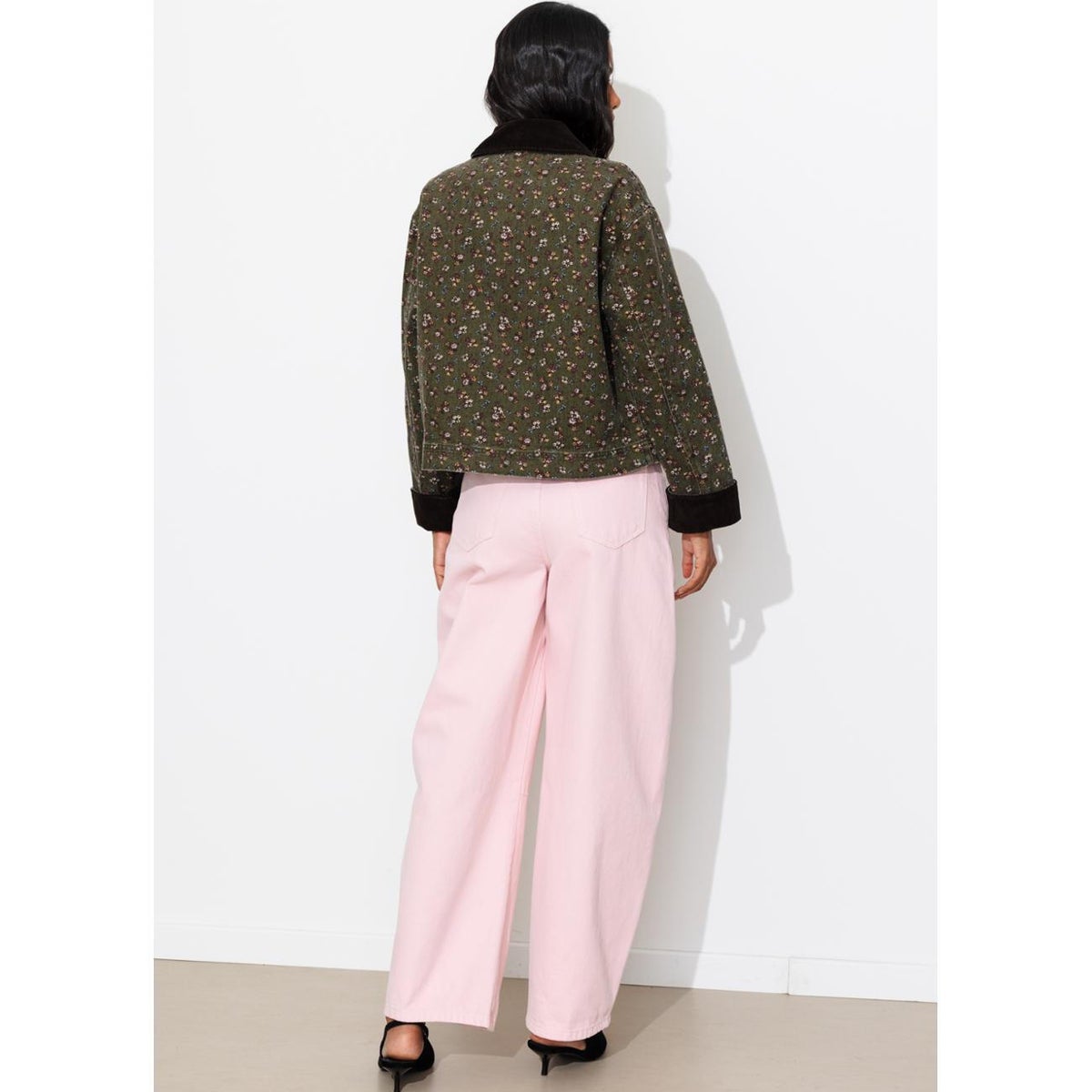 Veste workwear fleurie imprimé kaki, PROMOD