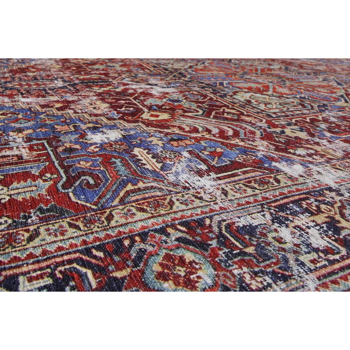 Tapis oriental effet vintage, tissé plat , COMO rouge, HOMIE LIVING