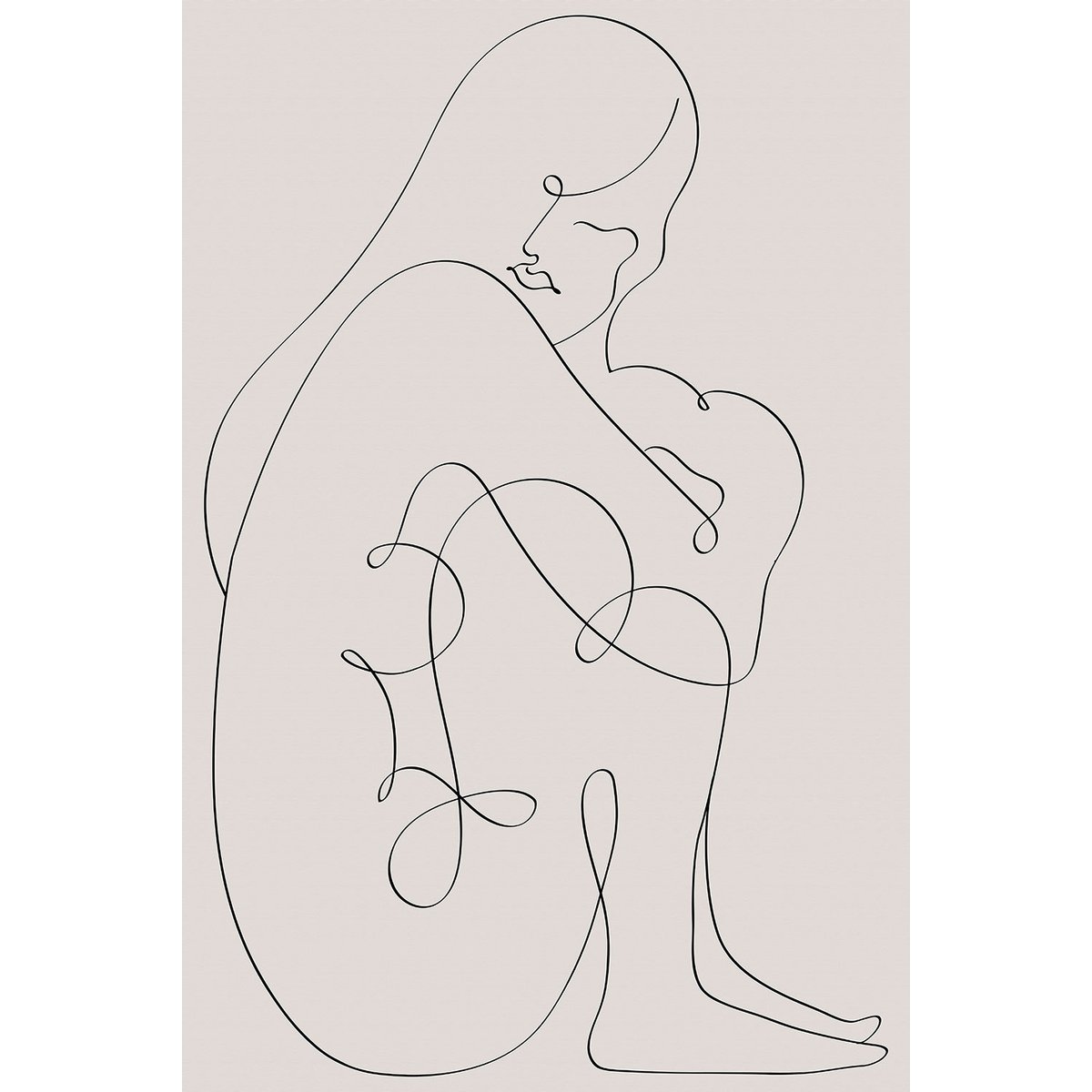 Tableau Pudeur line art tableau alu dibond, HEXOA
