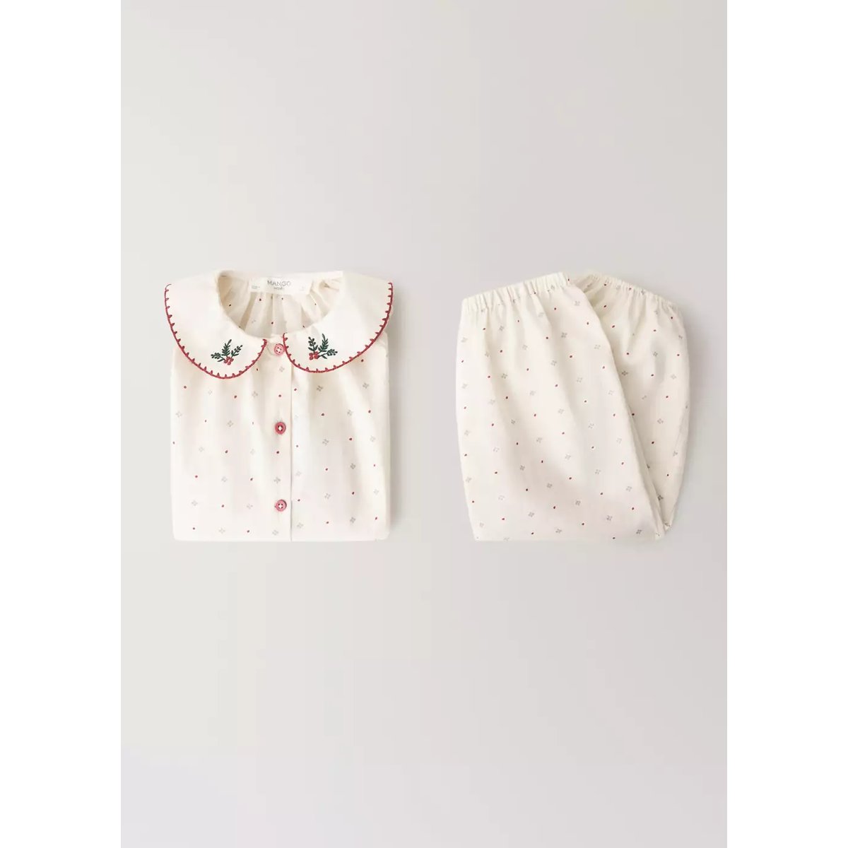 Pantalon pyjama imprimé blanc cassé, MANGO HOME