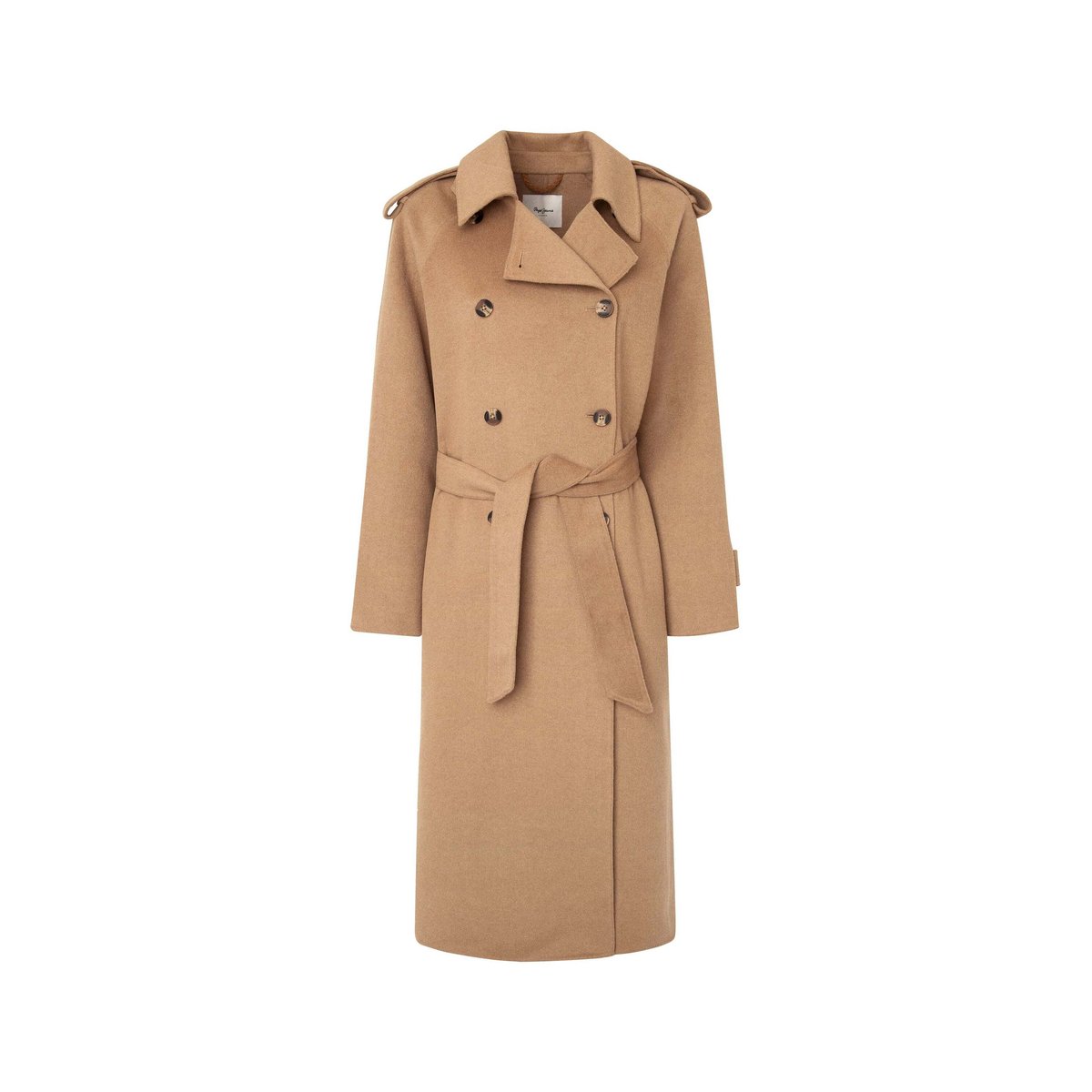Trench Coat À Double Boutonnage brun noix, PEPE JEANS