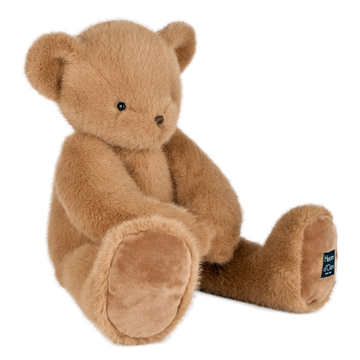 Ours en peluche CLEMENTIN 60 cm praline cacahuète, HISTOIRE D'OURS