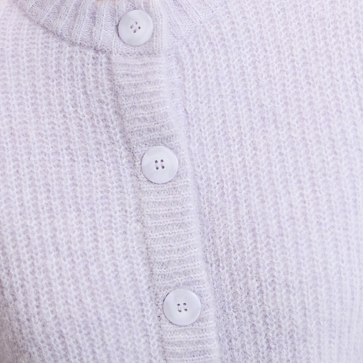 Cardigan alpaga mélangé, Signature AMBROISE violet parme, LA REDOUTE COLLECTIONS