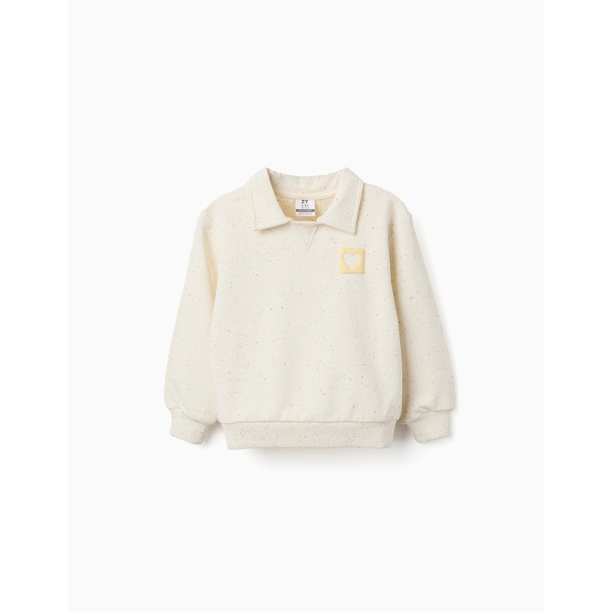 Sweat en coton avec imprimé cœur en relief blanc, ZIPPY