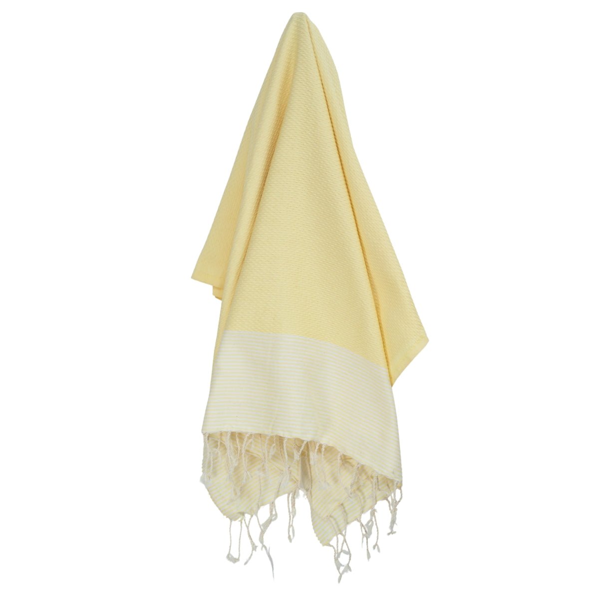 Fouta nid d'abeille coton IBIZA jaune pâle, FEBRONIE