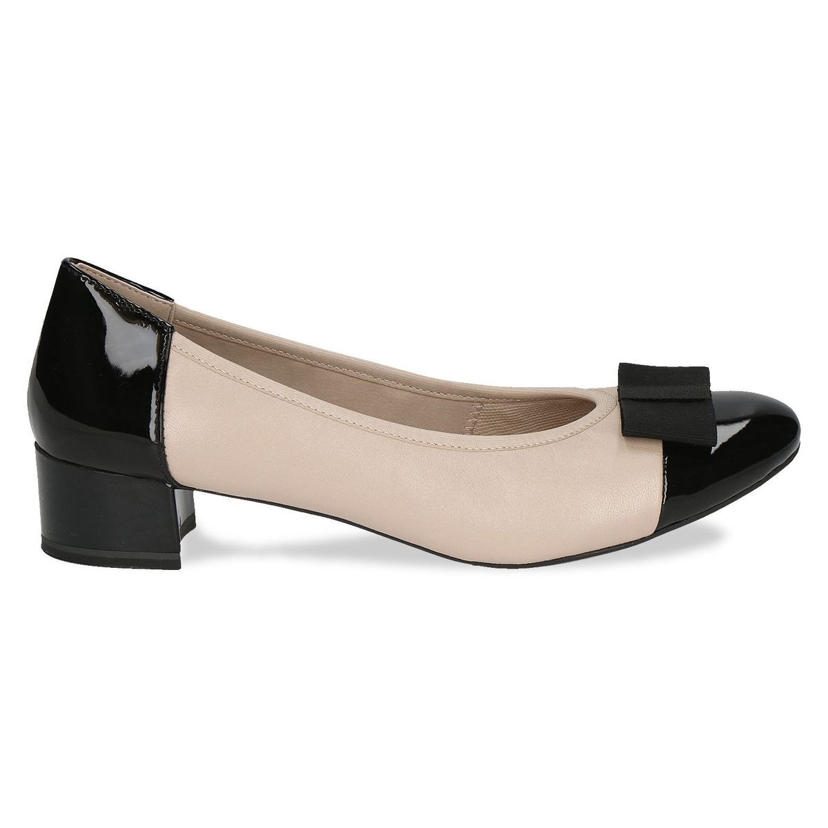 Escarpin talon bloc beige nude, CAPRICE