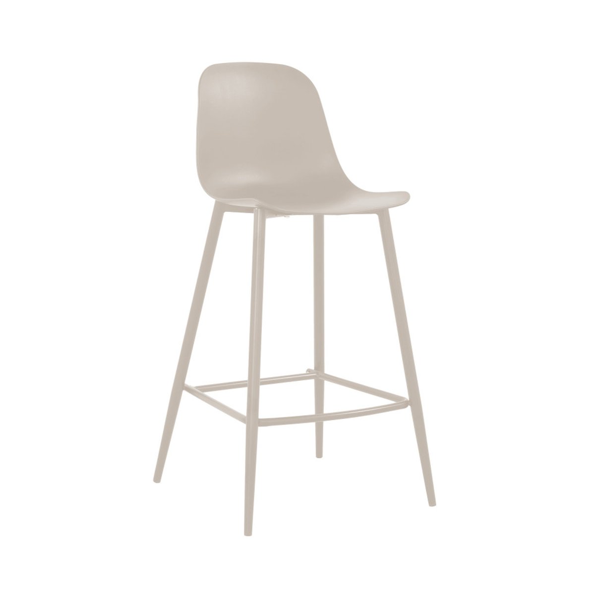 Lot de 4 tabourets de bar intérieur et extérieur en plastique et métal H65cm- PORTLAND beige, DRAWER