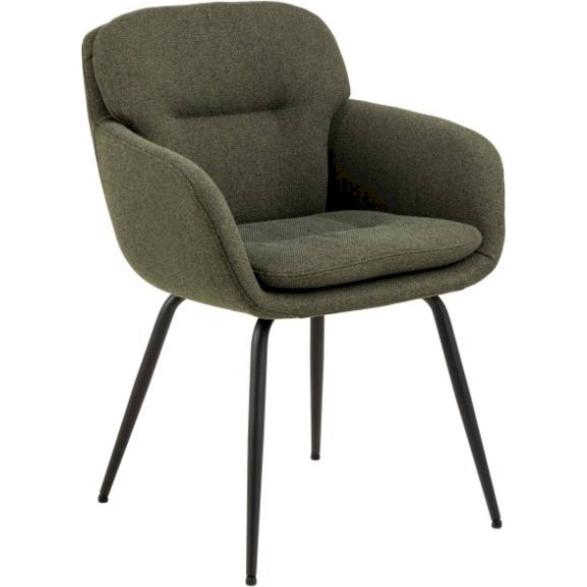 Chaise tapissée avec accoudoirs LARPIL beige et noir, RECOLLECTION