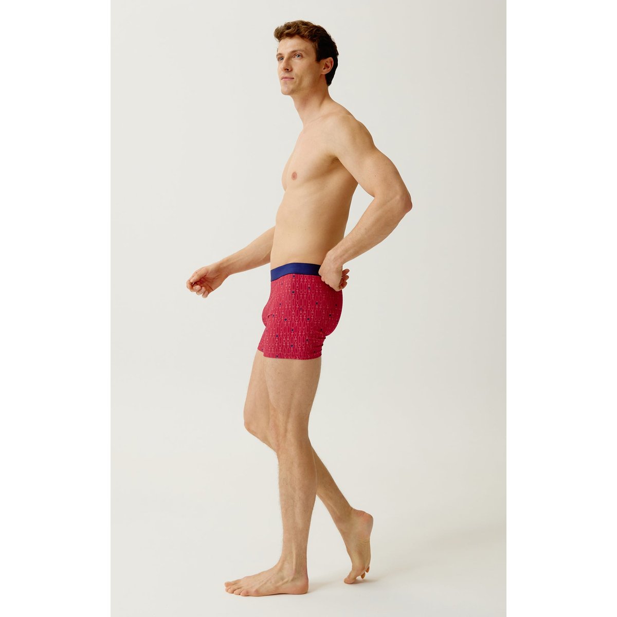 Boxer en jersey de coton imprimé Millésimé bordeaux, ARTHUR