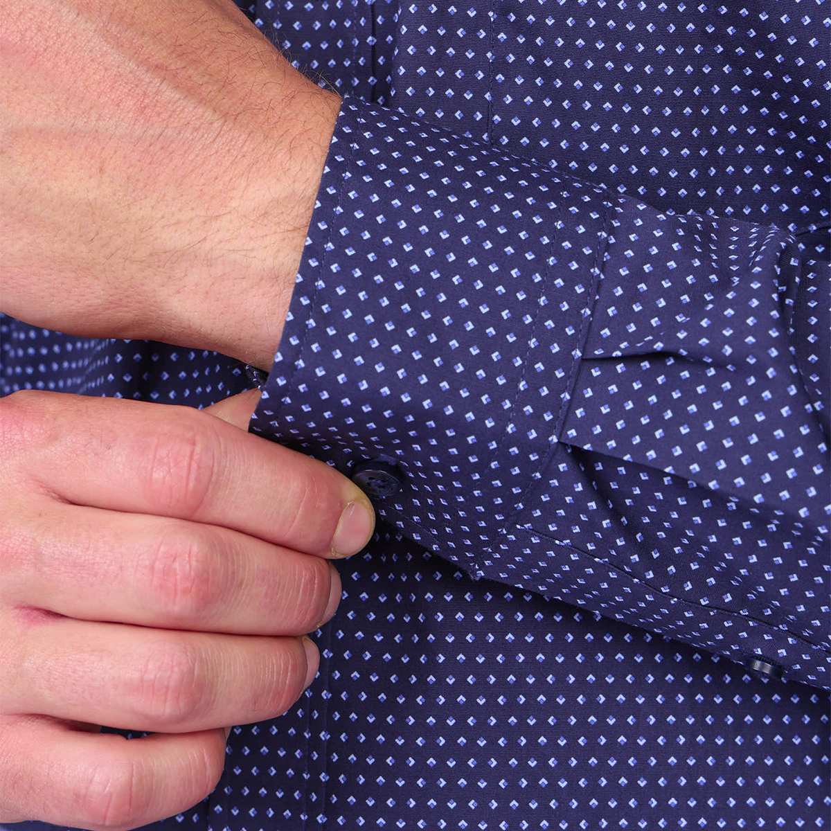Chemise micro-motifs Hansel bleu marine, MISE AU GREEN