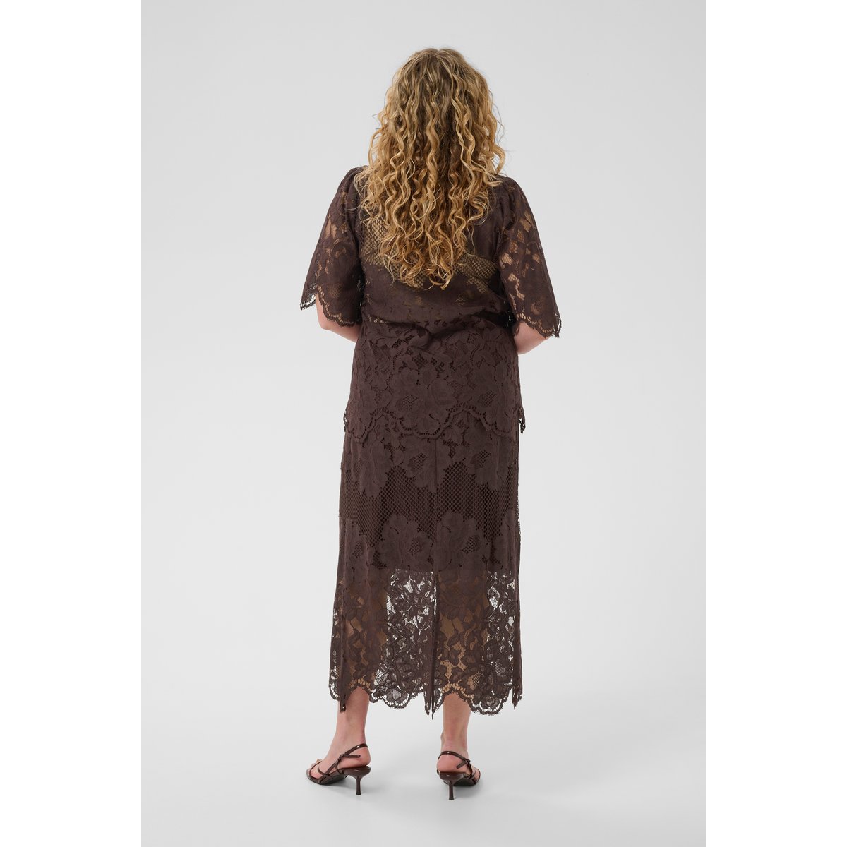 Blouse à manches courtes marron coffeebean, KAFFE CURVE